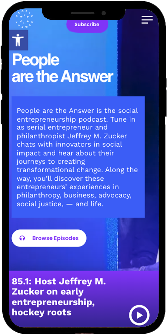 People Are the Answer's podcast web design with browsable and sortable categories .